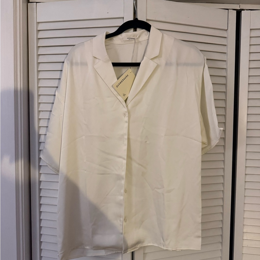 Peppermayo Satin Button Down Shirt